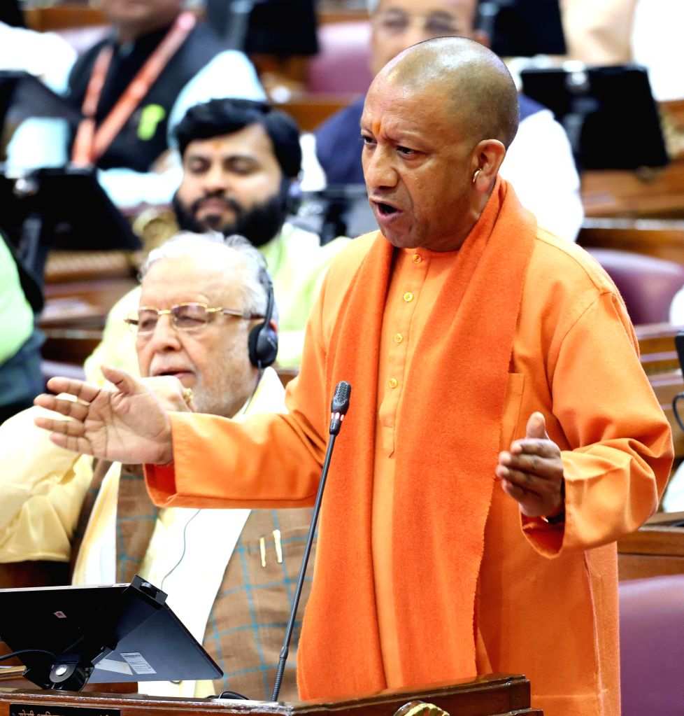 Uttar Pradesh Chief Minister Yogi Adityanath speaks during budget session