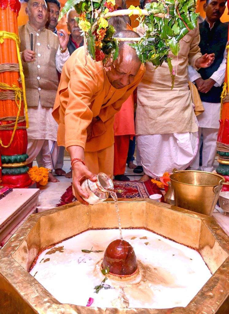 Uttar Pradesh Chief Minister Yogi Adityanath performs Abhishek