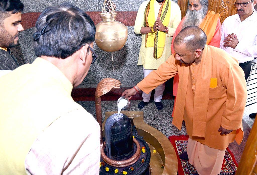 Uttar Pradesh Chief Minister Yogi Adityanath performs Abhishek