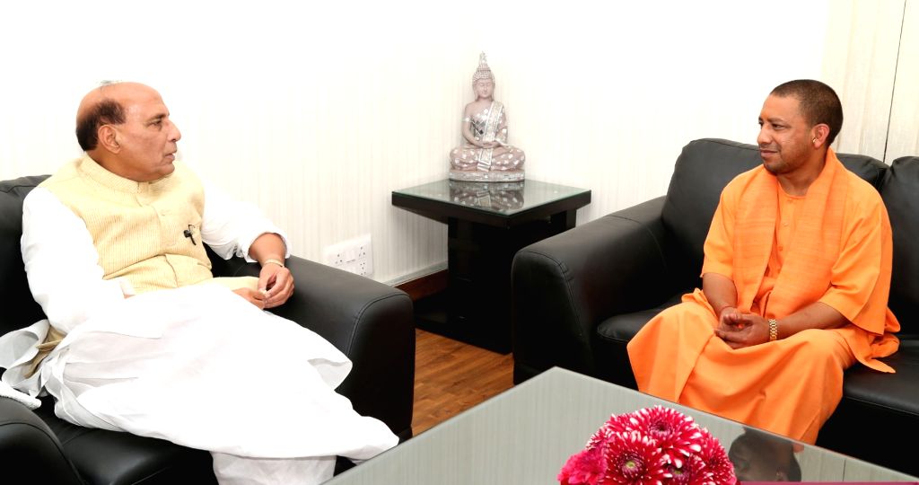 UP CM Adityanath calls on Rajnath Singh