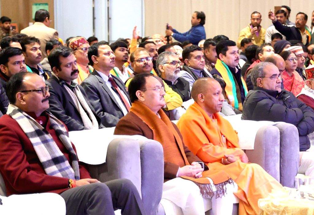 Uttar Pradesh Chief Minister Yogi Adityanath and BJP National President ...