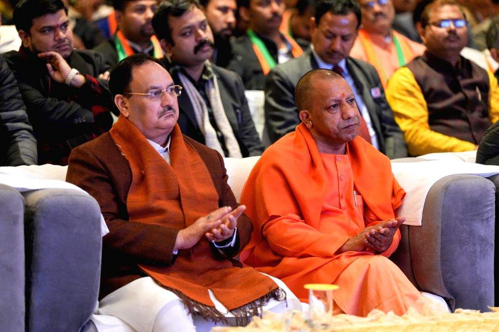 Uttar Pradesh Chief Minister Yogi Adityanath and BJP National President ...