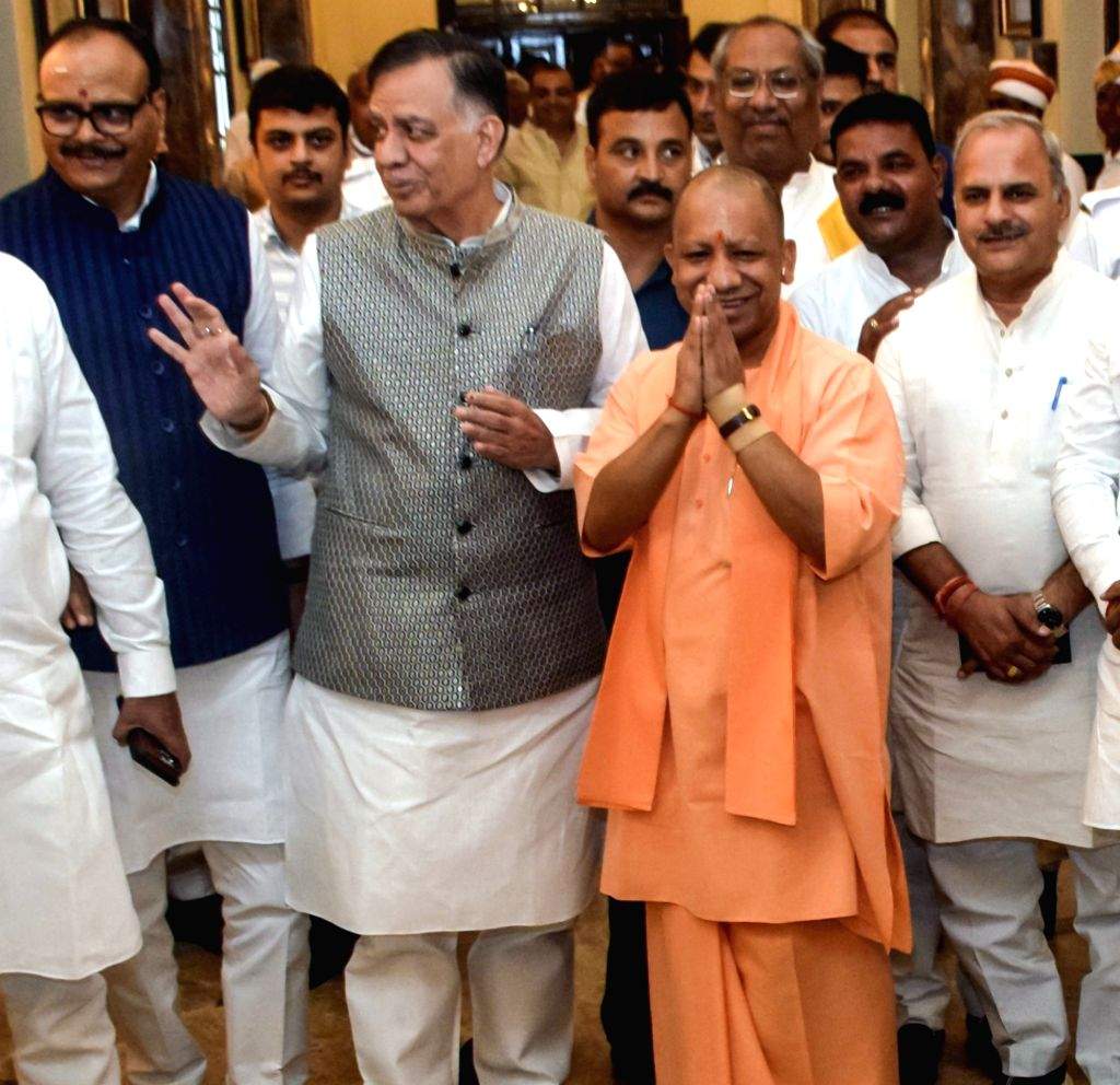 Uttar Pradesh Chief Minister Yogi Adityanath and Assembly Speaker ...
