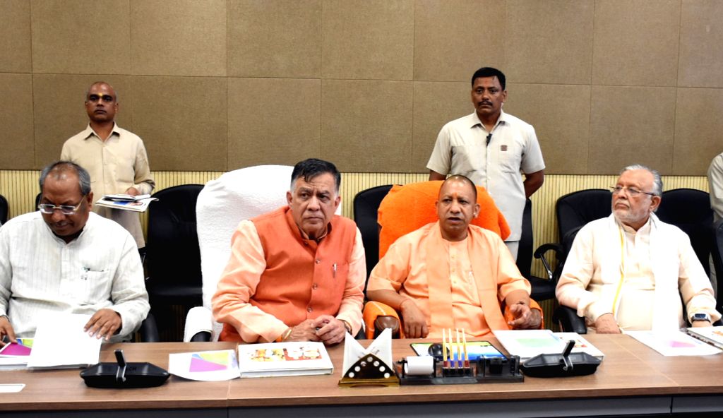 Uttar Pradesh Chief Minister Yogi Adityanath with Assembly Speaker ...