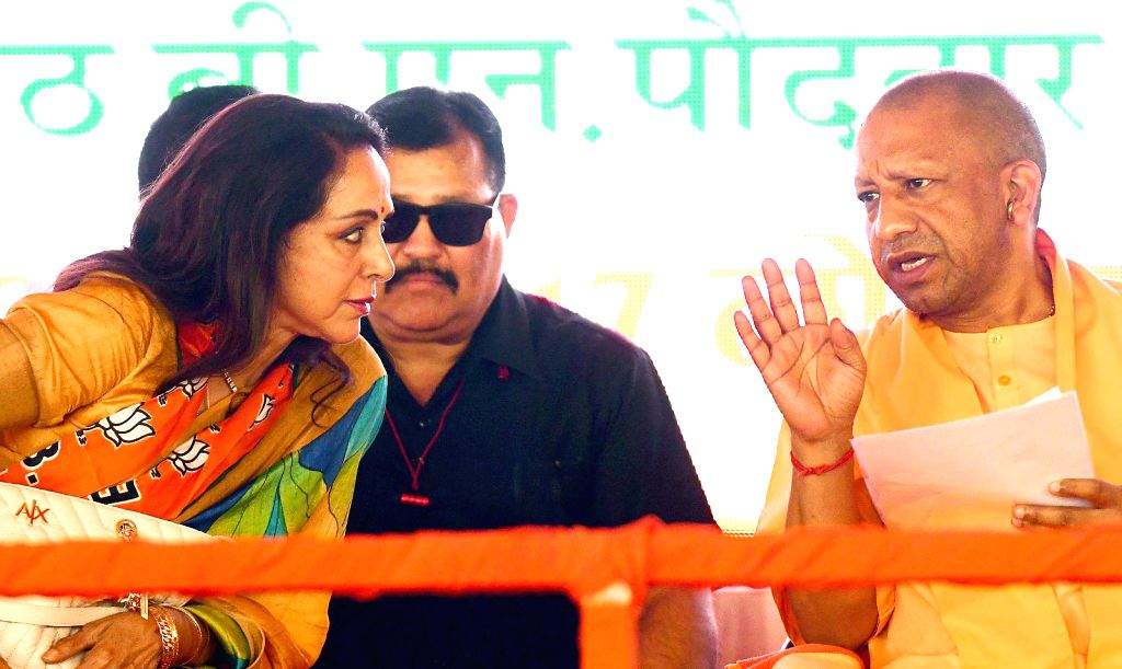 Uttar Pradesh Chief Minister Yogi Adityanath with BJP candidate ...
