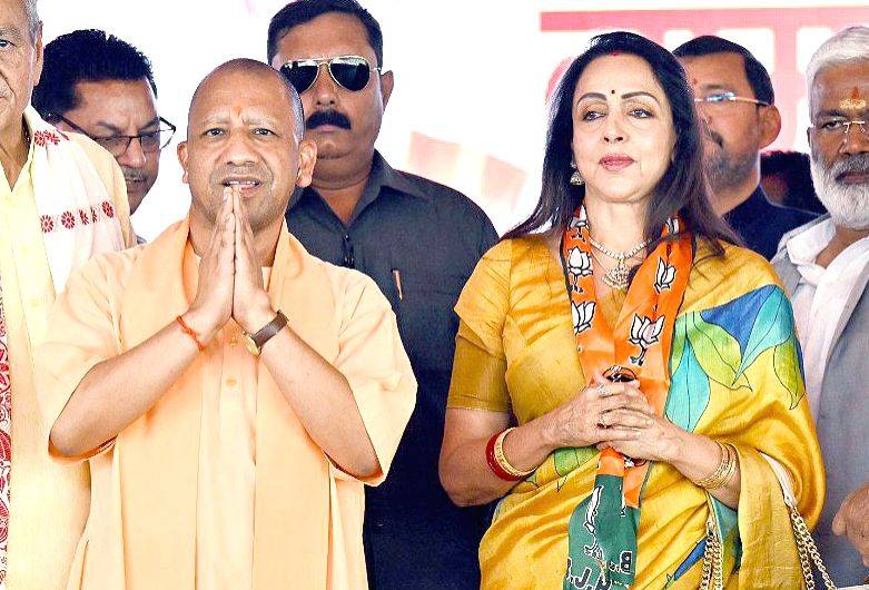 Uttar Pradesh Chief Minister Yogi Adityanath with BJP candidate ...