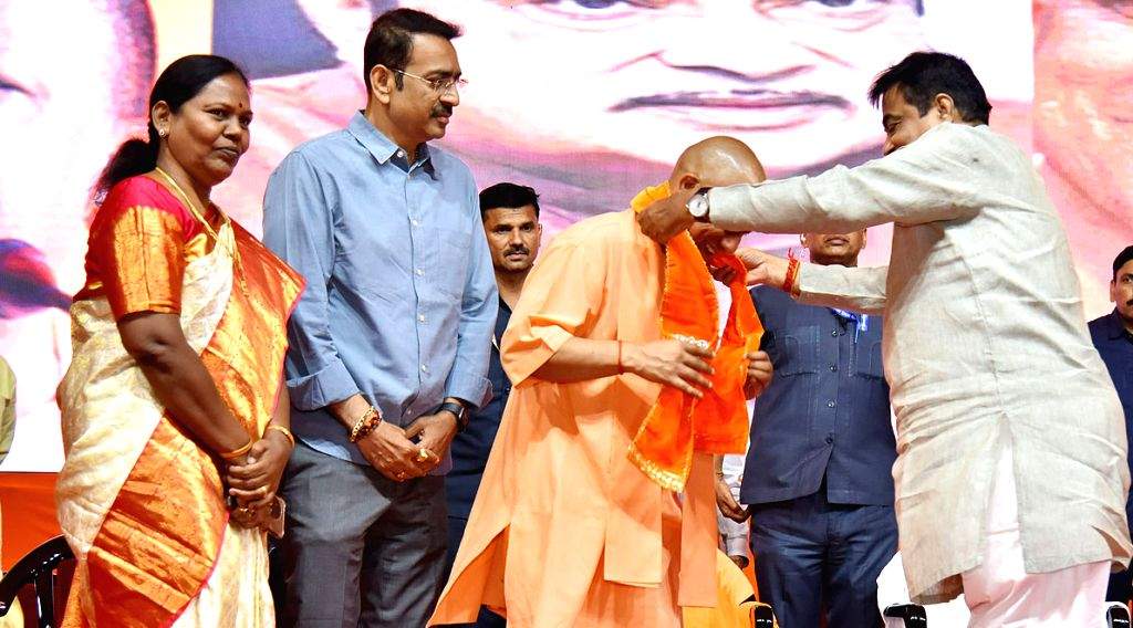 Uttar Pradesh Chief Minister Yogi Adityanath with Union Minister and ...