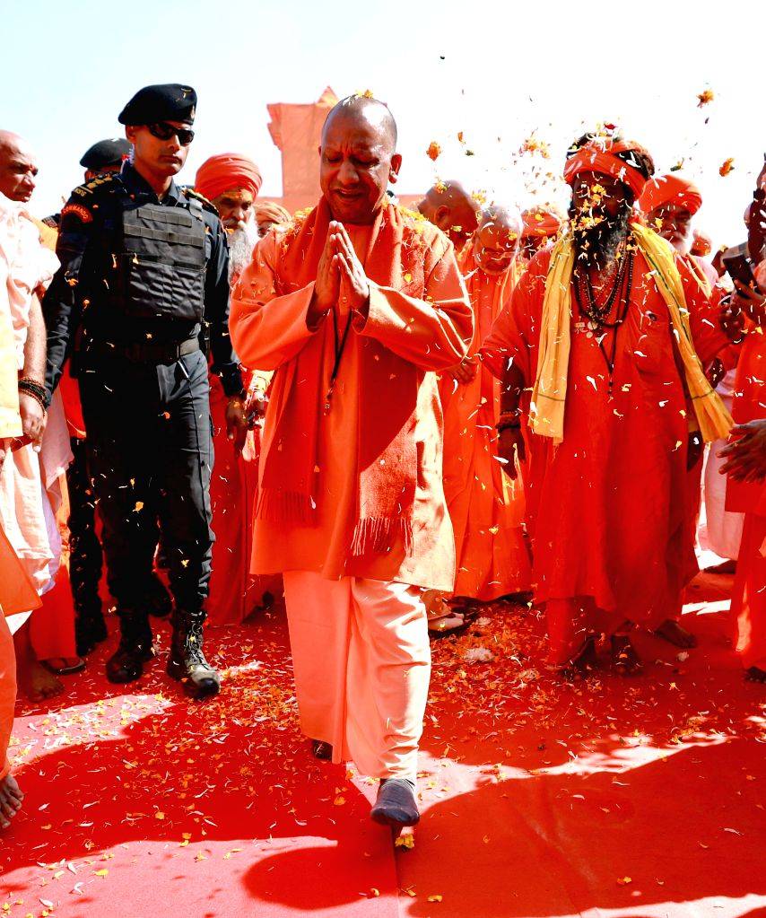 Uttar Pradesh Chief Minister Yogi Adityanath with Acharya ...
