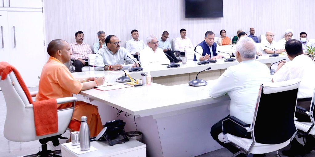 Chief Minister Yogi Adityanath during a review meeting of Covid-19