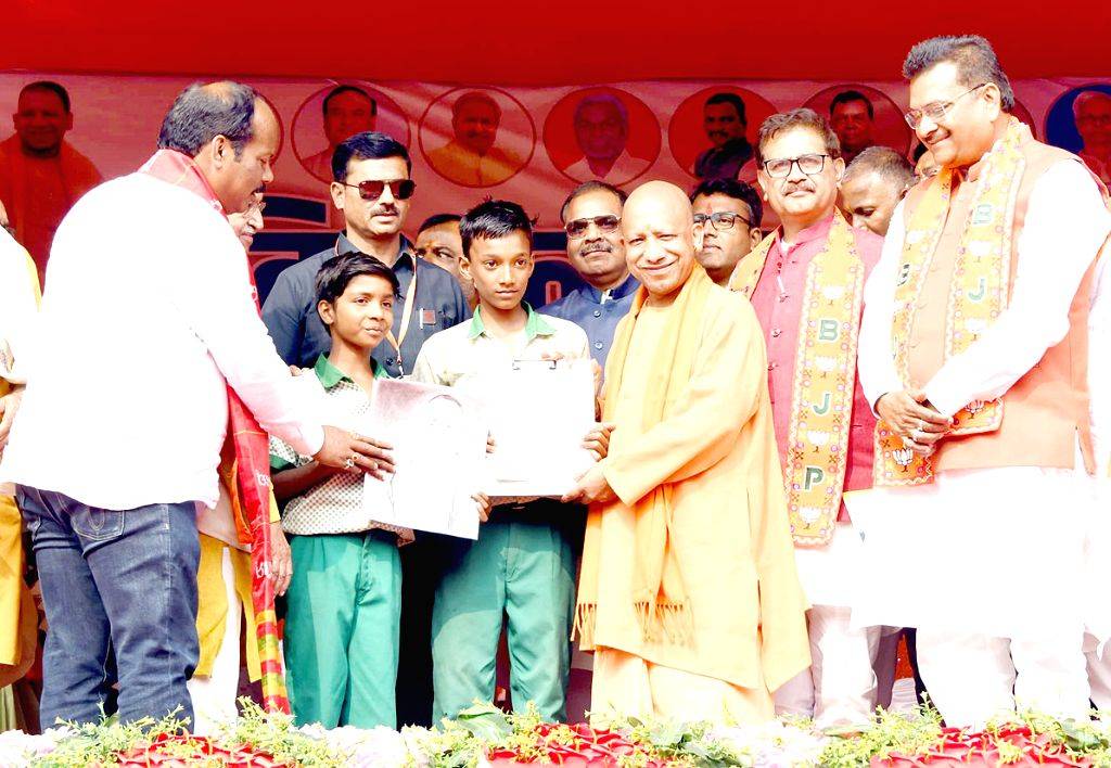 Uttar Pradesh CM Yogi Adityanath attends an election campaign