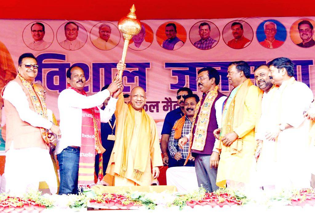 Uttar Pradesh CM Yogi Adityanath attends an election campaign