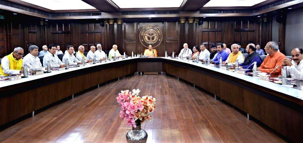 Uttar Pradesh CM Yogi Adityanath chairs a meeting with his Council of ...