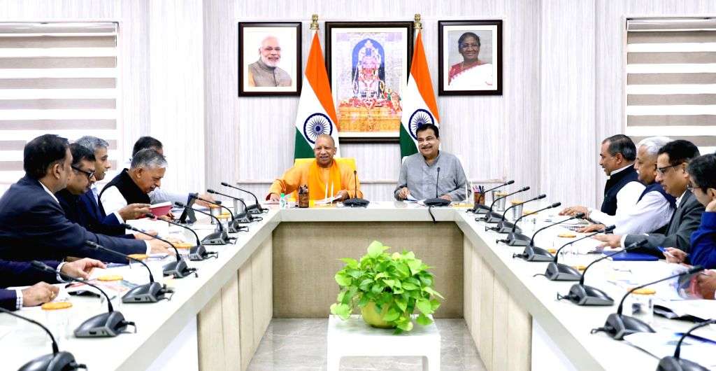 Uttar Pradesh CM Yogi Adityanath chairs a review meeting in the ...