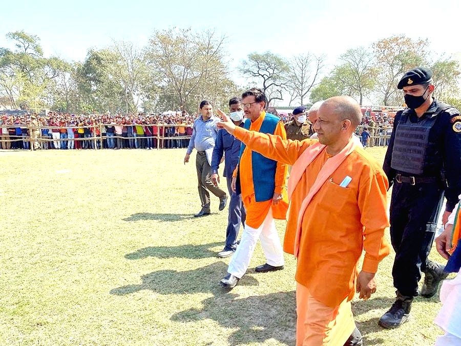 Deoria: Uttar Pradesh CM Yogi Adityanath during an election campaign
