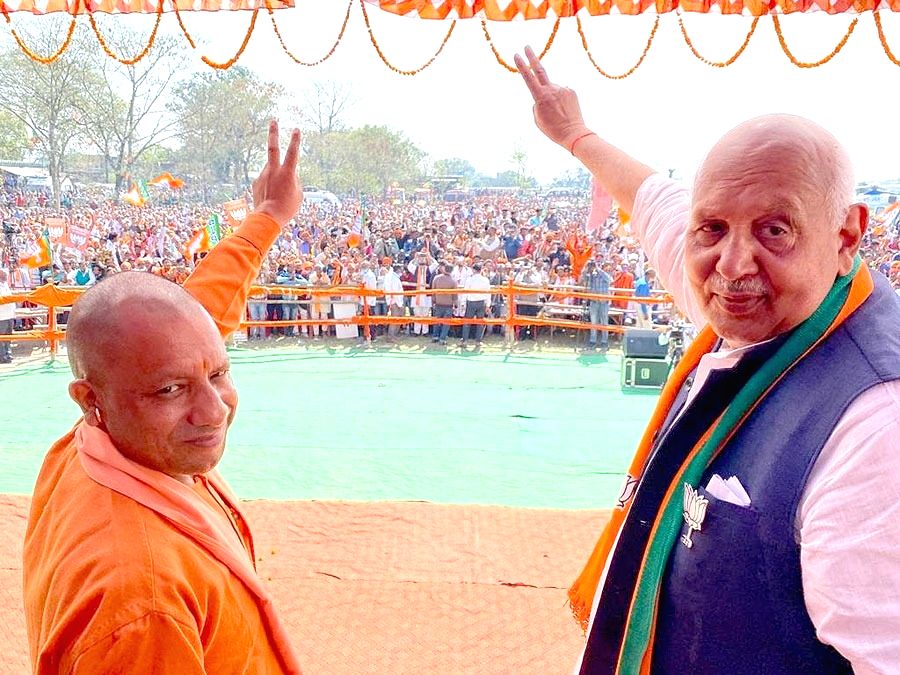 Deoria: Uttar Pradesh CM Yogi Adityanath during an election campaign