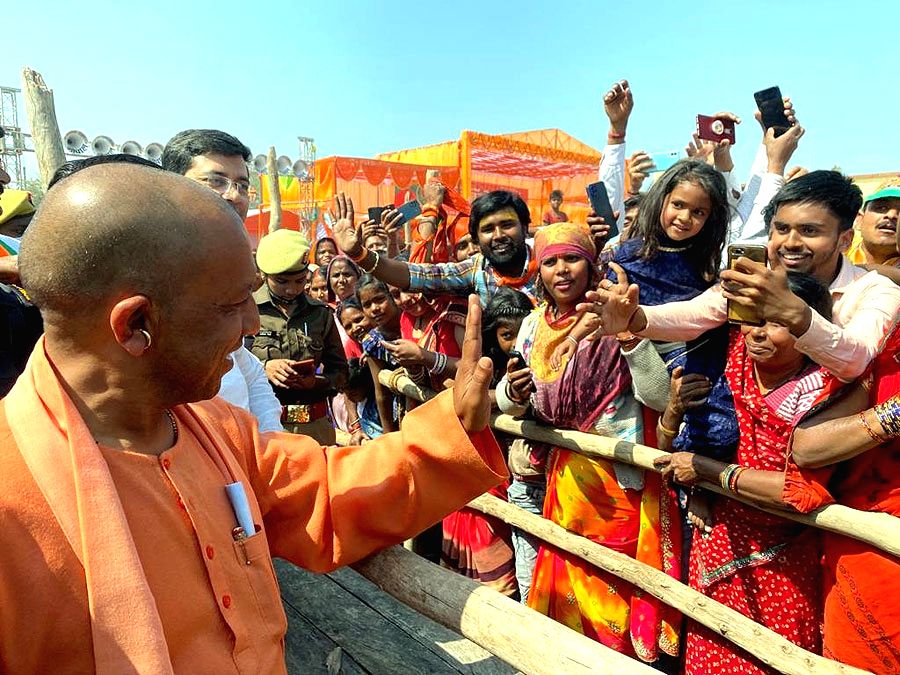 UP CM Yogi Adityanath during an election campaign rally