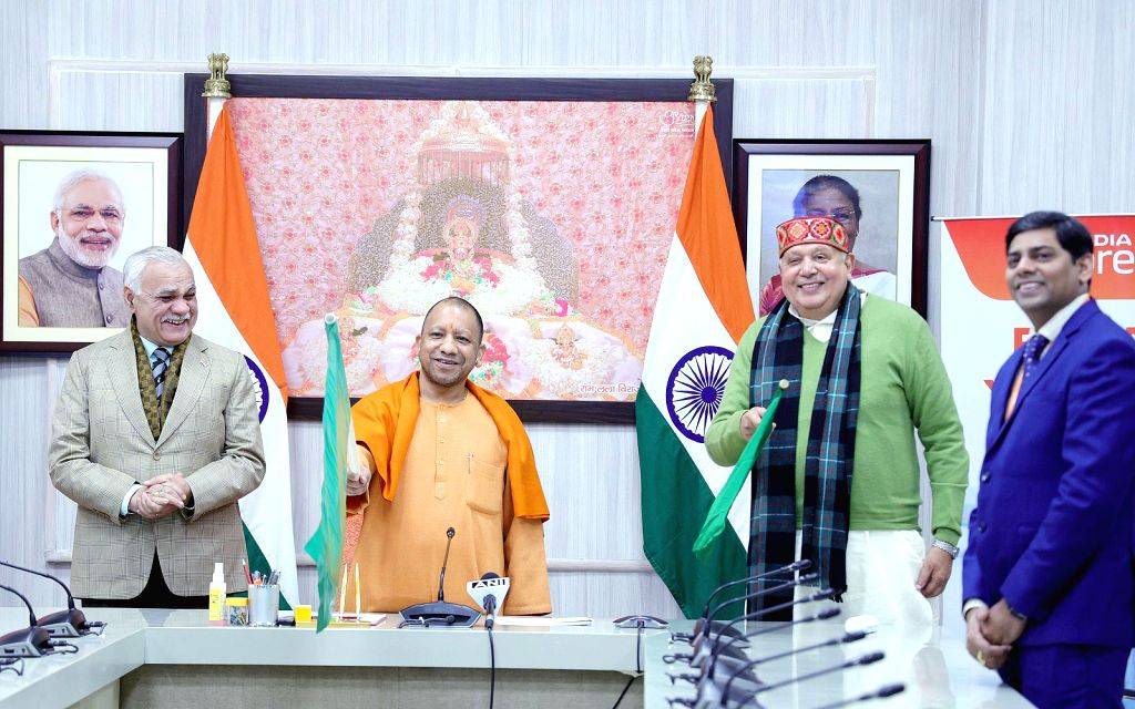 Uttar Pradesh CM Yogi Adityanath flags off first flight between Kolkata ...