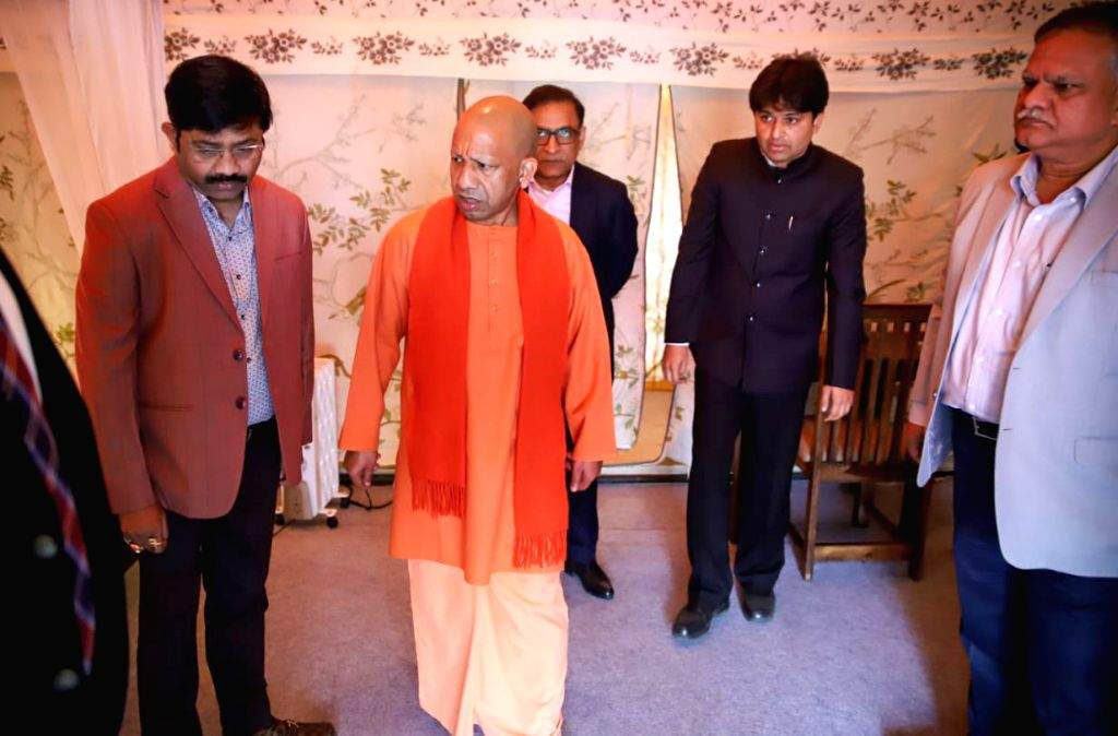 Uttar Pradesh CM Yogi Adityanath inspects the arrangements and ...