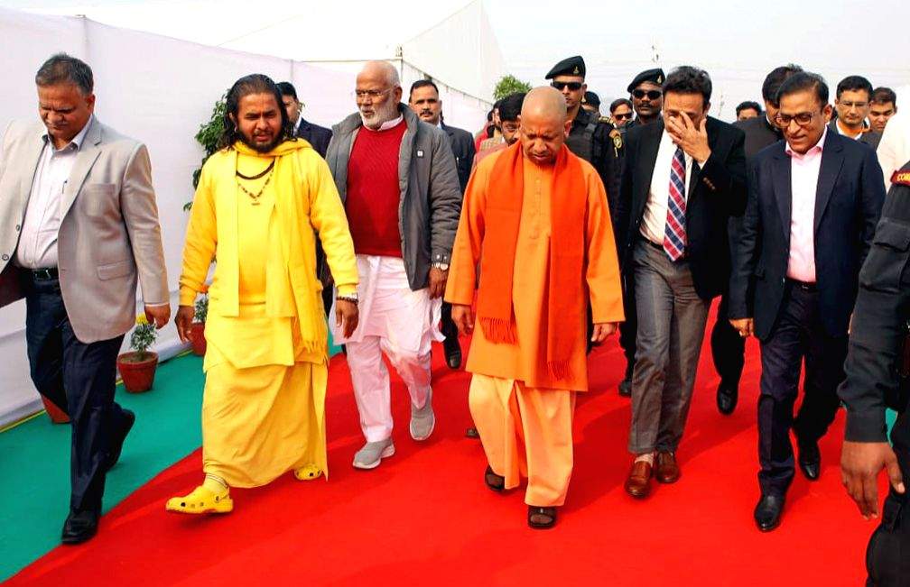 Uttar Pradesh CM Yogi Adityanath inspects the arrangements and ...