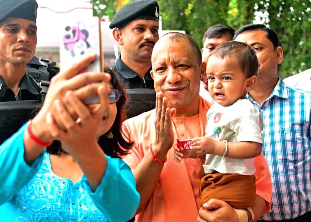 Uttar Pradesh CM Yogi Adityanath meets the public during 'Janta Darshan ...