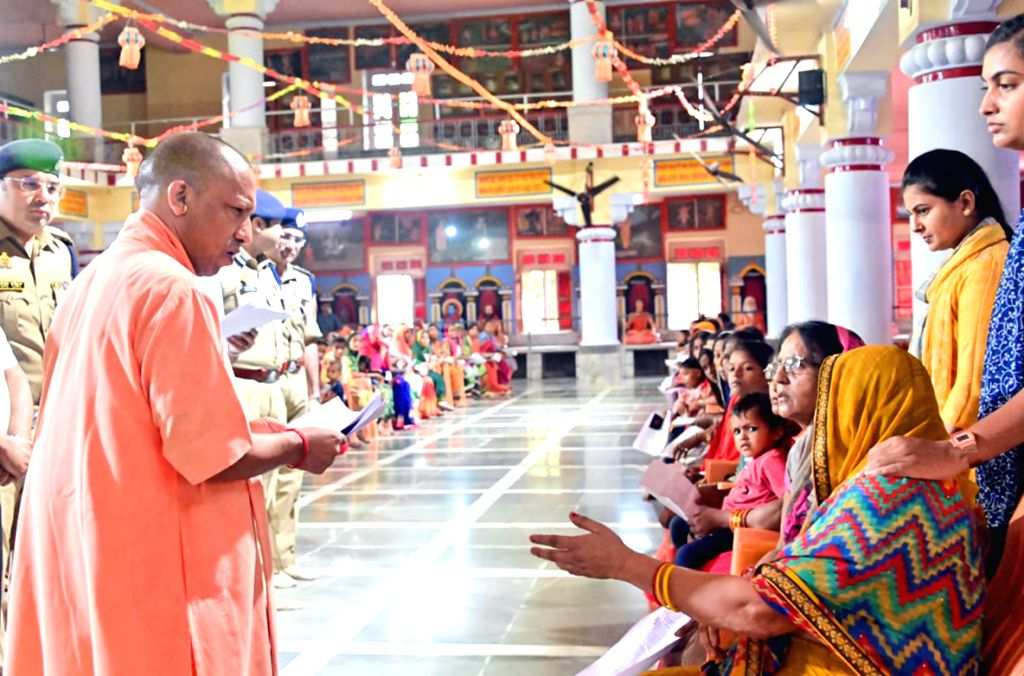 Uttar Pradesh CM Yogi Adityanath meets the public during 'Janta Darshan ...