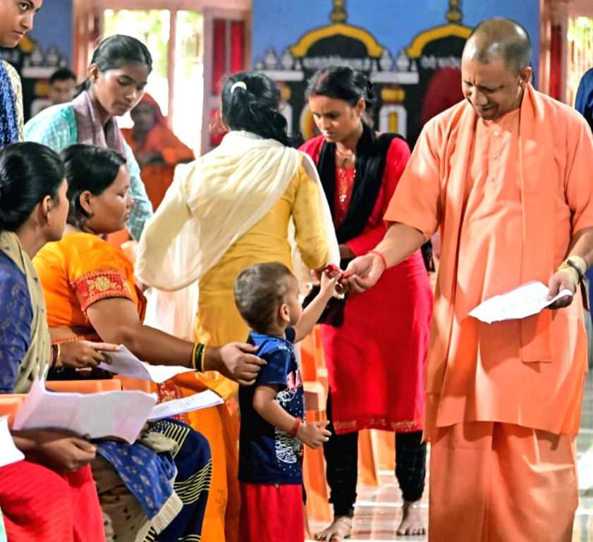 Uttar Pradesh CM Yogi Adityanath meets the public during 'Janta Darshan ...