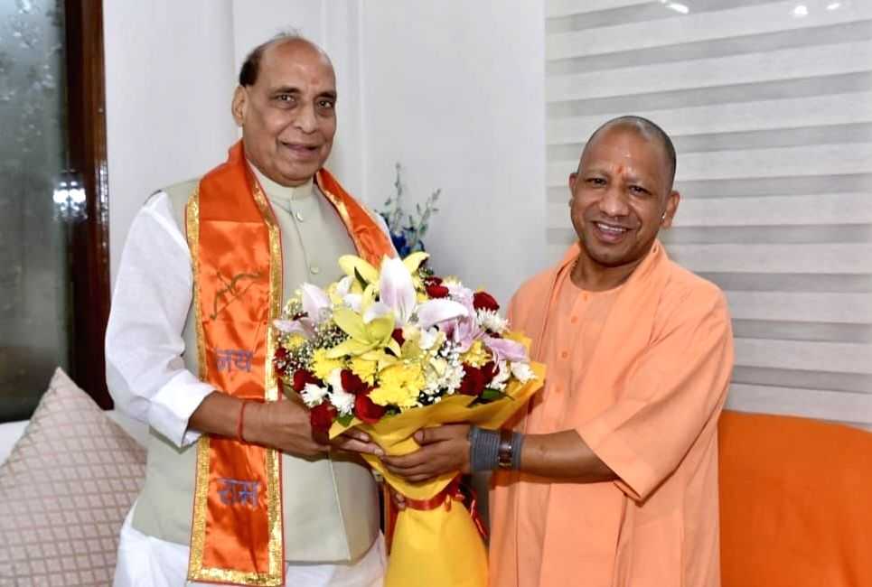 Uttar Pradesh CM Yogi Adityanath meets Union Minister Rajnath Singh