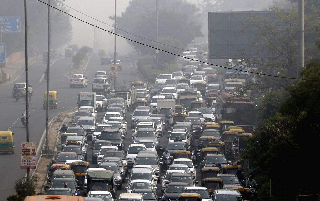 Vehicles stuck in a traffic jam near ITO
