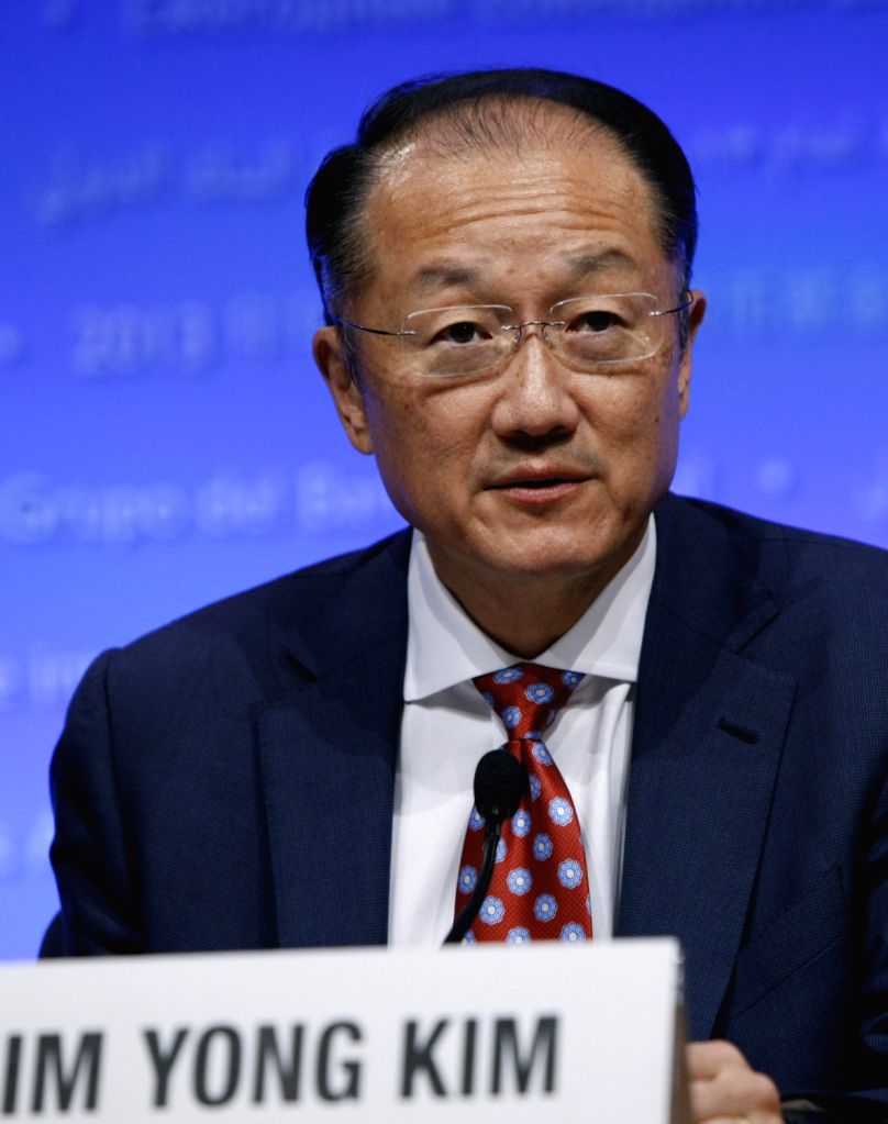 World Bank President Jim Yong Kim speaks during a press conference