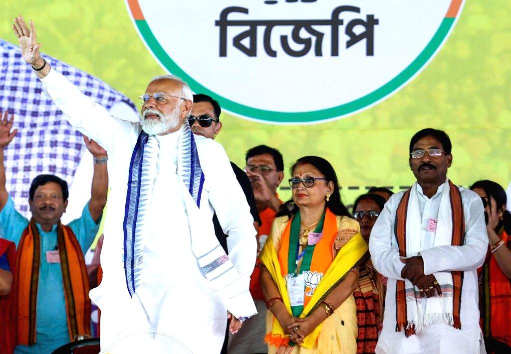 West Bengal : Prime Minister Narendra Modi attends an election rally in ...