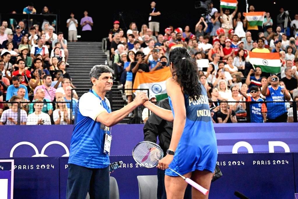 Women's singles badminton group M match during the 2024 Summer Olympics