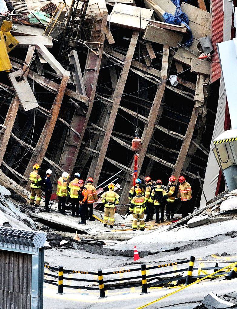 Worker rescued from subway construction site collapse