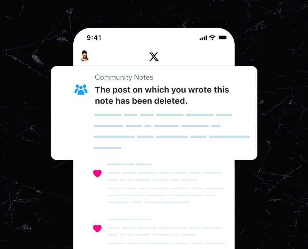 X to notify you when post on which you wrote a Community Note gets deleted