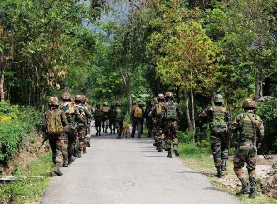 Imphal: Extensive Area Domination Operations by Army, Assam Rifles, CAPF and Police commence , in Manipur, Saturday, June 3, 2023.
