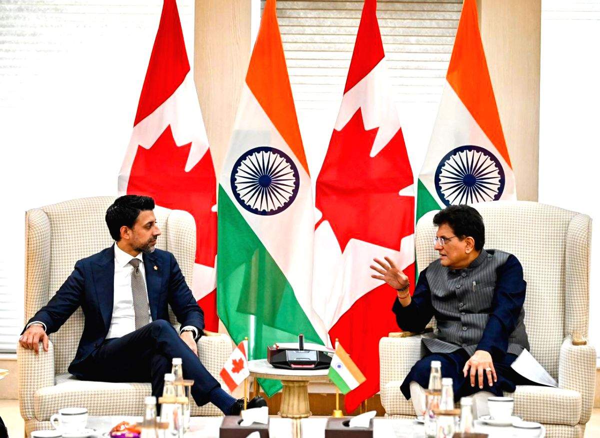 Union Minister for Commerce and Industry Piyush Goyal and Canada's Minister of International Trade Maninder Sidhu
