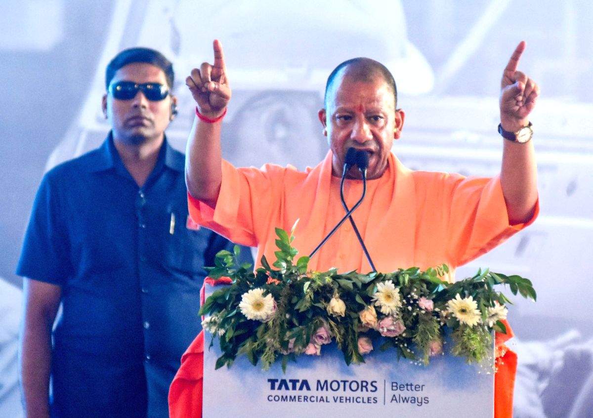 Uttar Pradesh Chief Minister Yogi Adityanath Attends Tata Motors 10 Lakh Vehicle Ceremony