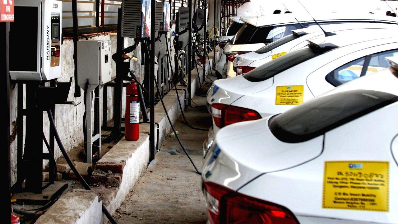 Vehicles stand on a charging mode 
