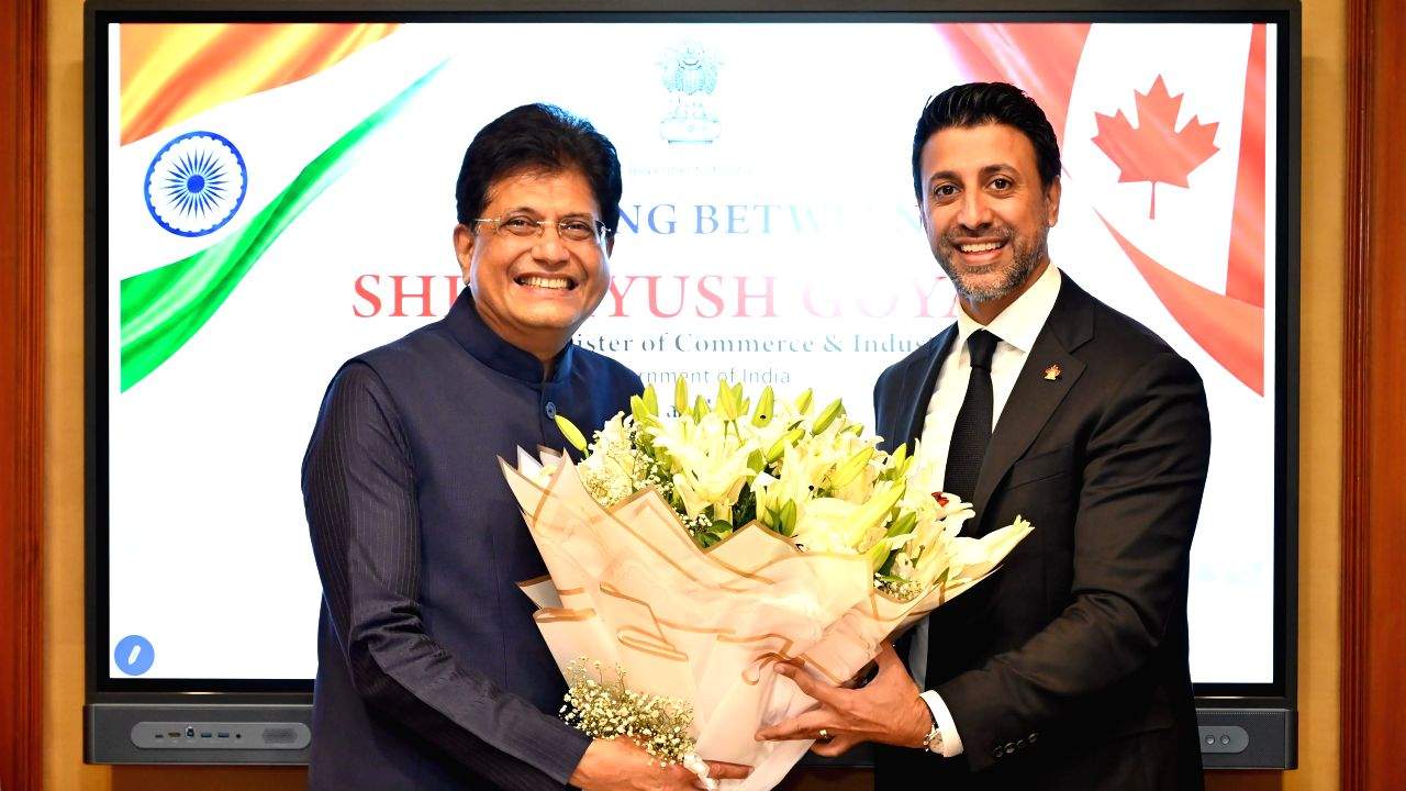 Union Minister for Commerce and Industry Piyush Goyal meets Canada's Minister of International Trade Maninder Sidhu