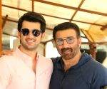 Sunny Deol and Karan Deol indulge in 'Baap Beta Dialoguebaazi' on a flight
