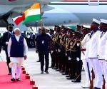 PM Modi arrives in Seychelles, receives warm welcome from Prez Herminie and diaspora at airport
