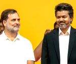 Rahul Gandhi arrives  in Chennai as Vijay set to take oath as Tamil Nadu Chief Minister