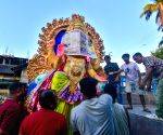 Workers Carry Ganesha Idol Ahead of Ganesh Chaturthi
