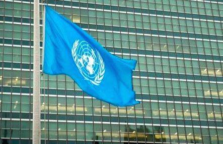 United Nations flag.