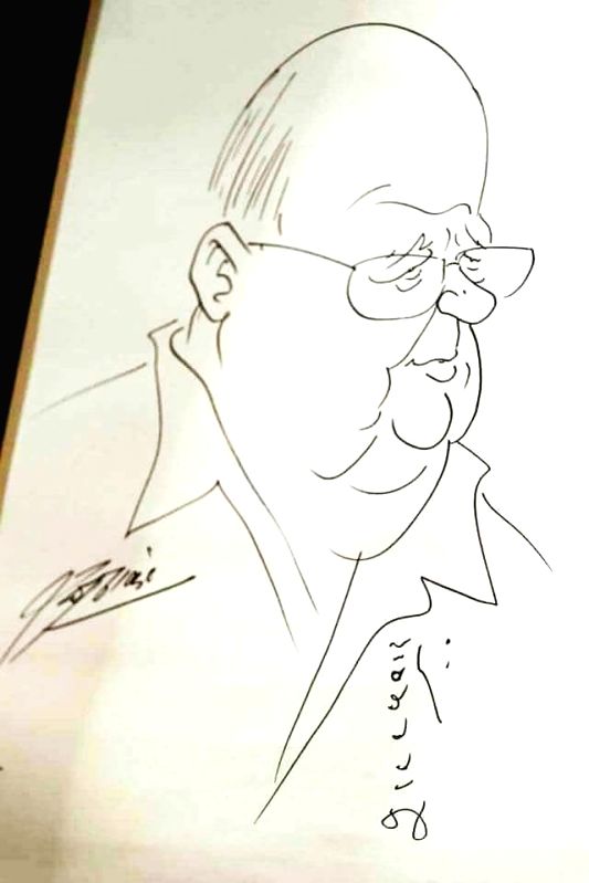 Raj Thackeray draws a caricature of Sharad Pawar