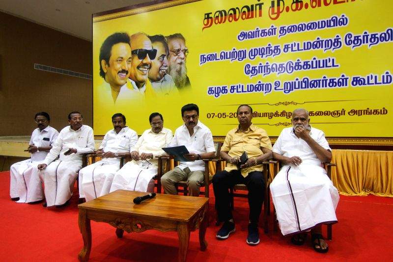 MK Stalin chairs meeting of newly elected DMK MLAs-designate