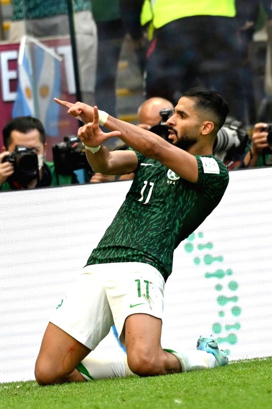 :Lusail:Saudi Arabia's Saleh Al-Shehri celebrates scoring his side's ...